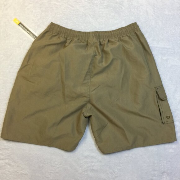 New! Hawaiian Performance Surf Wear Swim Shorts XL Brown Tan Elastic Waist - Picture 2 of 15